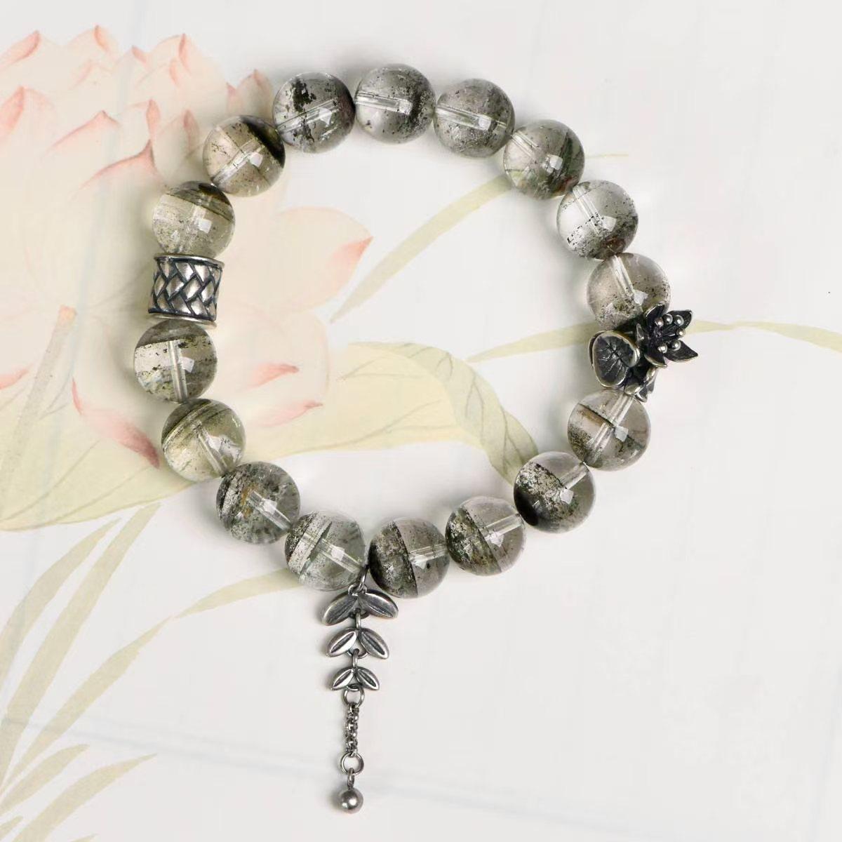 Natural Green Phantom Bracelet for Wealth and Success Crystal Country