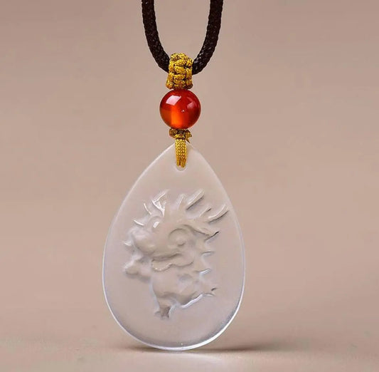 Design Natural White Crystal Chinese Zodiac Cute Pendant SHINECRYS Arts and Crafts