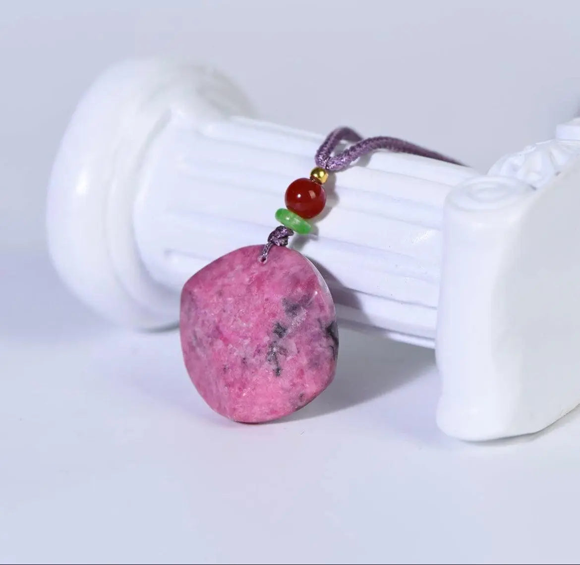 Rosestone Pendant in Soft Pink Hues for Elegant Style SHINECRYS Arts and Crafts