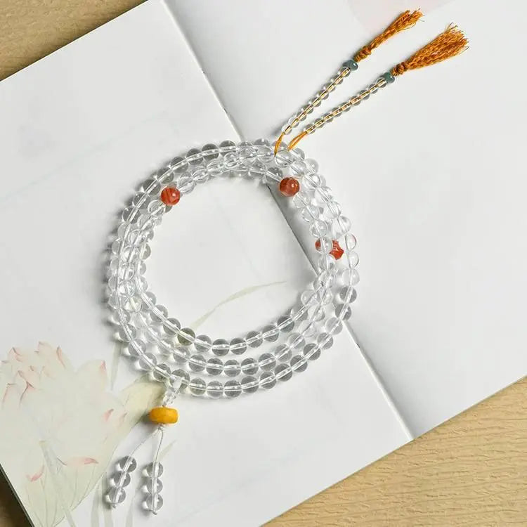 White Crystal 108 Pieces Bracelet Necklace for Elegant Style Crystal Country Arts and Crafts