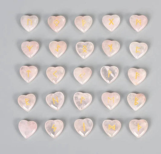 Heart-Engraved Germanic Runes 24 Plus 1 Mystical Set SHINECRYS Arts and Crafts