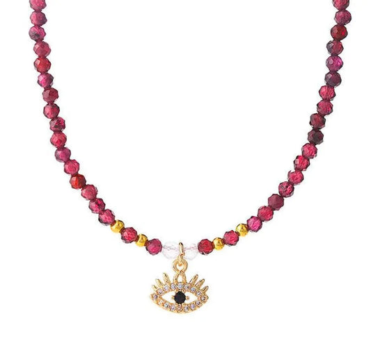 Garnet Guardian Necklace - A Symbol of Protection and Love SHINECRYS Arts and Crafts