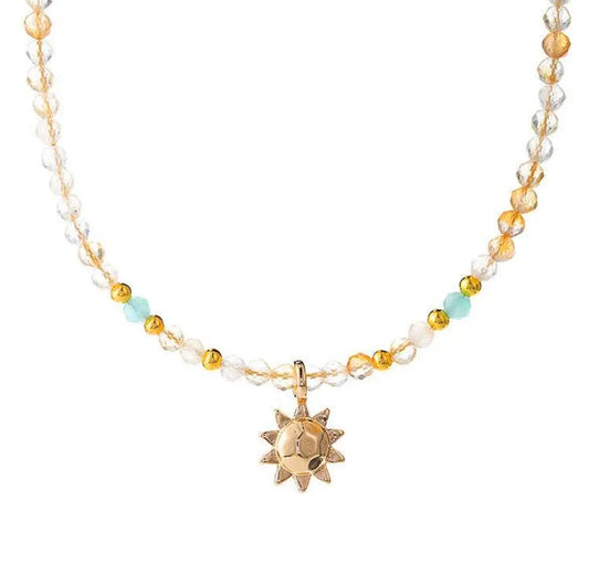 Citrine Radiance Necklace - Tranquil Sunshine Charm SHINECRYS Arts and Crafts