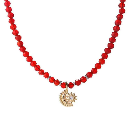 Red Agate Necklace - Radiation Balance for Well-Being SHINECRYS Arts and Crafts