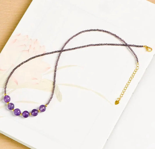 Design Amethyst Necklace Clavicle Chain for Elegance SHINECRYS Arts and Crafts