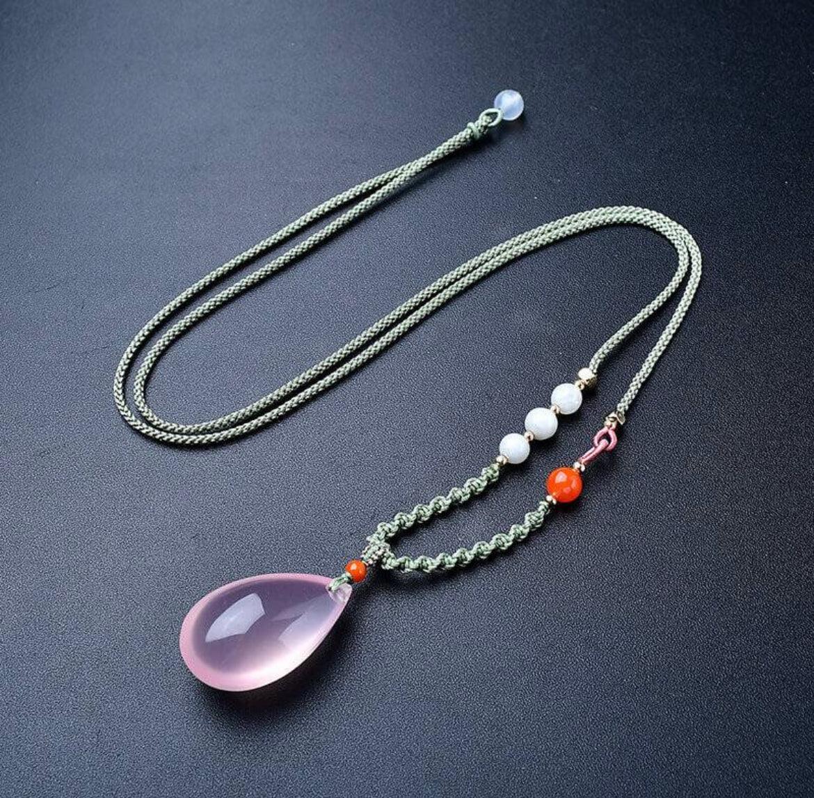 Natural Powder Crystal Drop Pendant for Elegant Style SHINECRYS Arts and Crafts