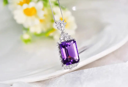 Mystic Amethyst 925 Silver Pendant with Natural Gemstone xuyuan Arts and Crafts