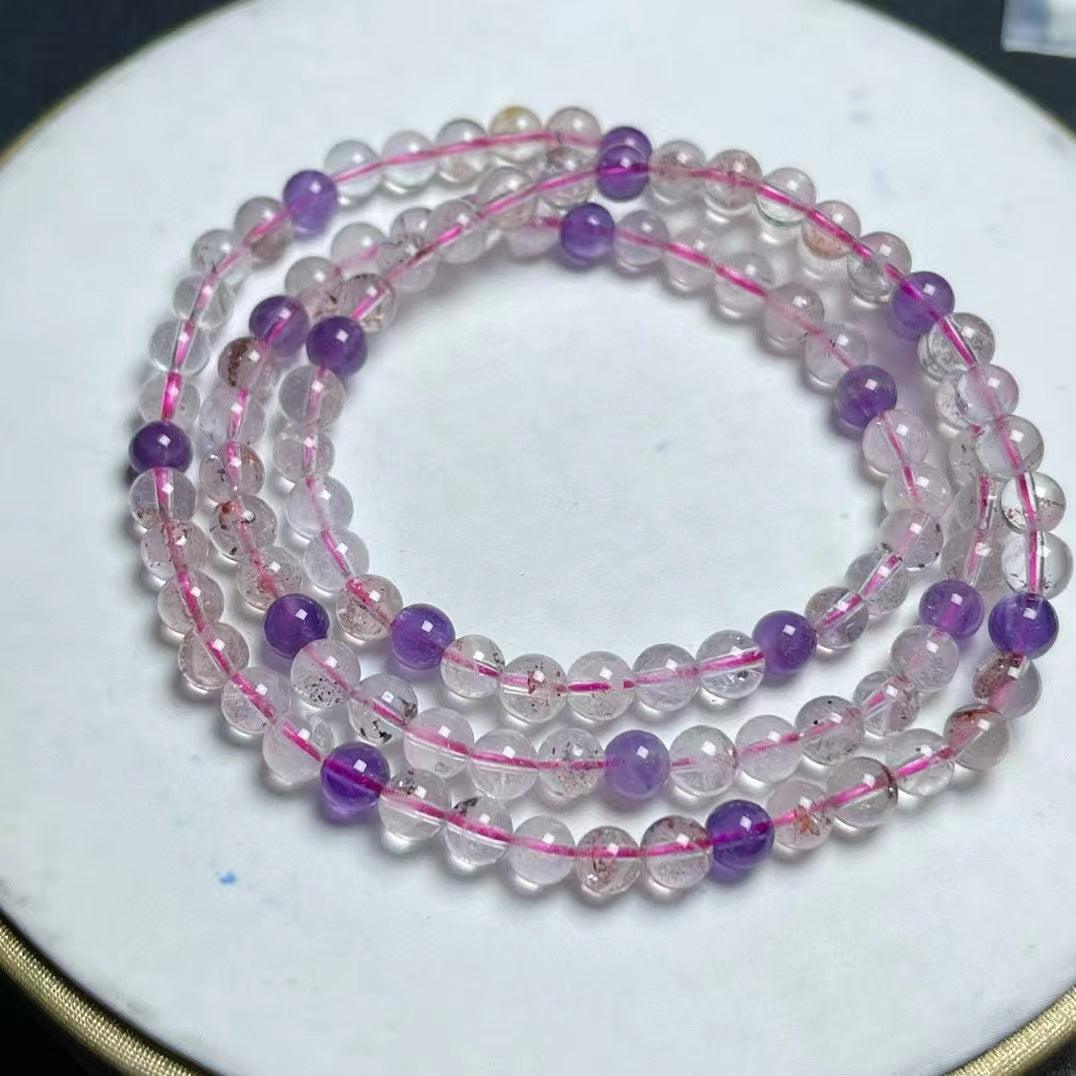 Elegant 5mm Super Seven Multi-loop Bracelets for You zhongwangshuijin