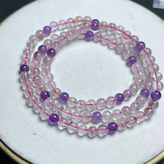 Elegant 5mm Super Seven Multi-loop Bracelets for You zhongwangshuijin