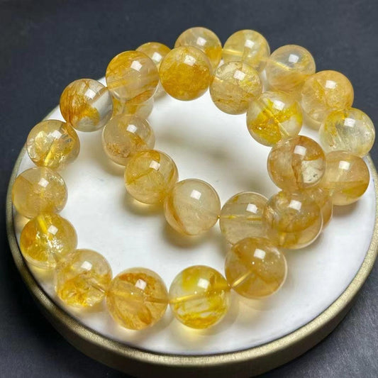 Yellow Inclusion Single-strand Bracelets for Unique Style zhongwangshuijin