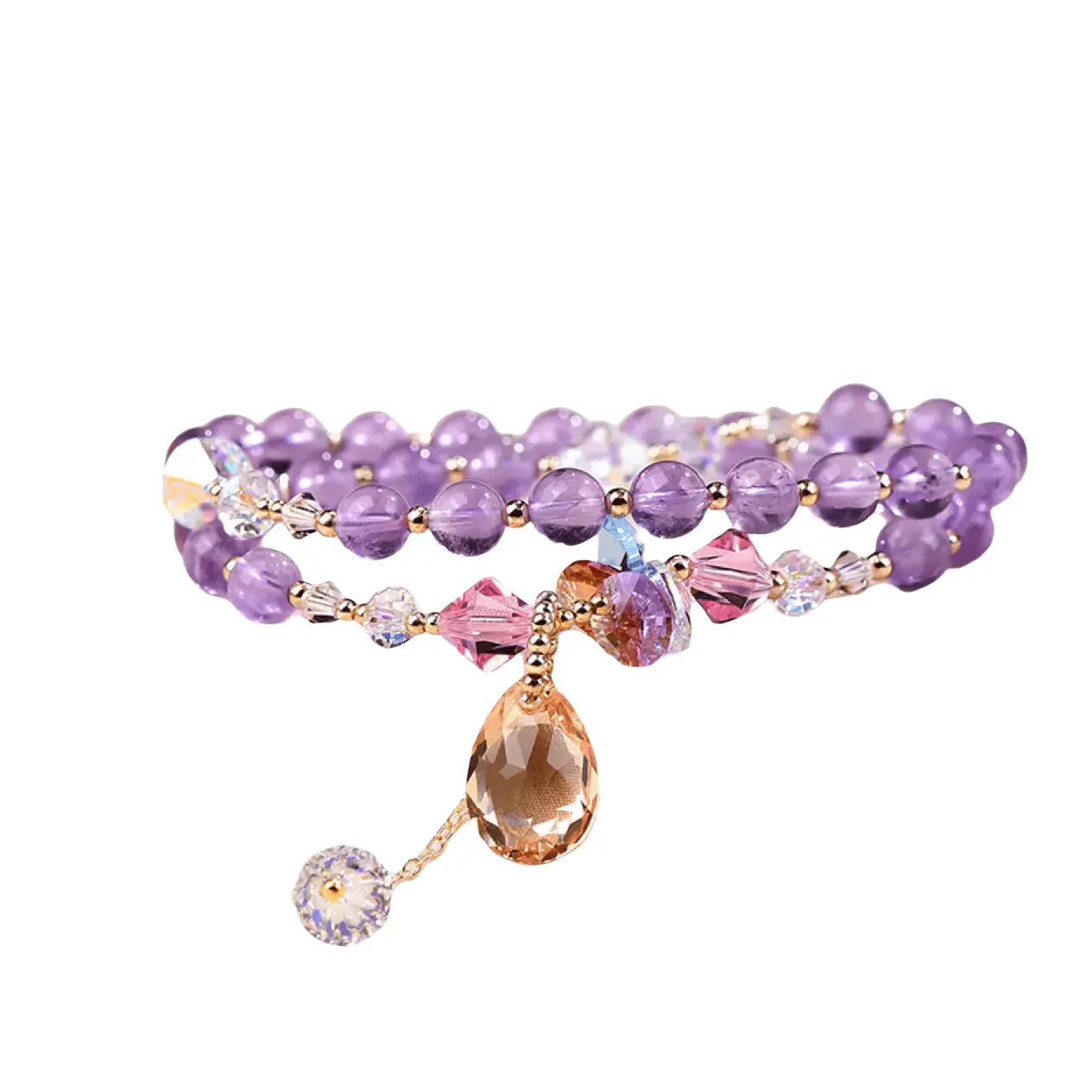 Natural Amethyst Bracelet Multi-strand for Women Gift xuyuan