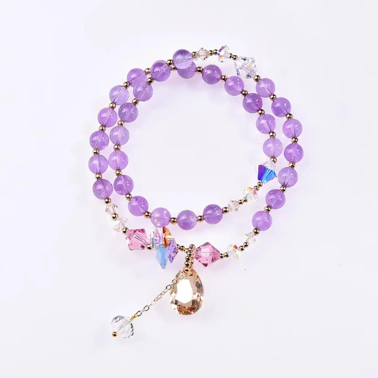 Natural Amethyst Bracelet Multi-strand for Women Gift xuyuan