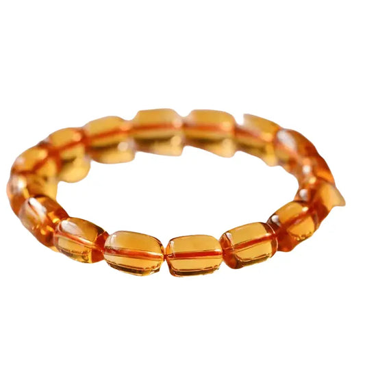 Natural Citrine Bracelet, Brazilian Crystal Beaded Style xuyuan