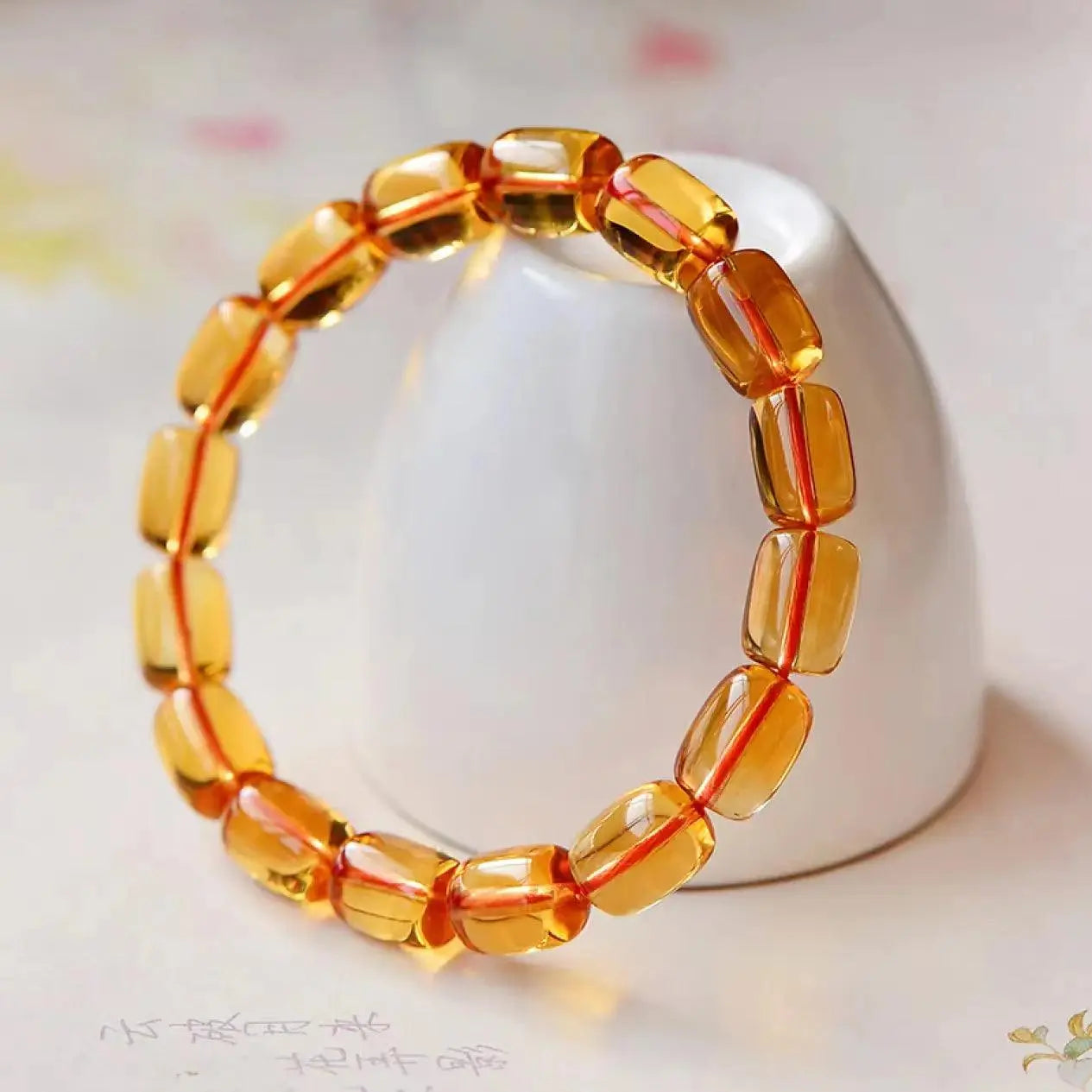 Natural Citrine Bracelet, Brazilian Crystal Beaded Style xuyuan
