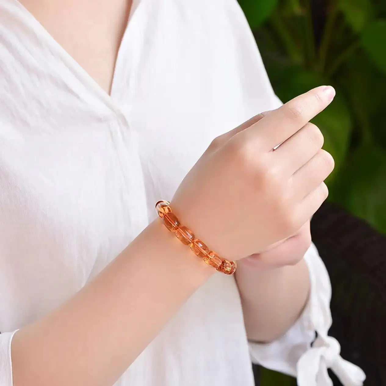 Natural Citrine Bracelet, Brazilian Crystal Beaded Style xuyuan