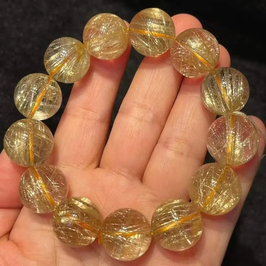 Natural Titanium Crystal Gold Hair Crystal Bracelet Jingfeixibi Arts and Crafts
