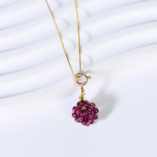 Garnet Bead Delicate Pendant for Elegant Everyday Wear Crystal Country Arts and Crafts