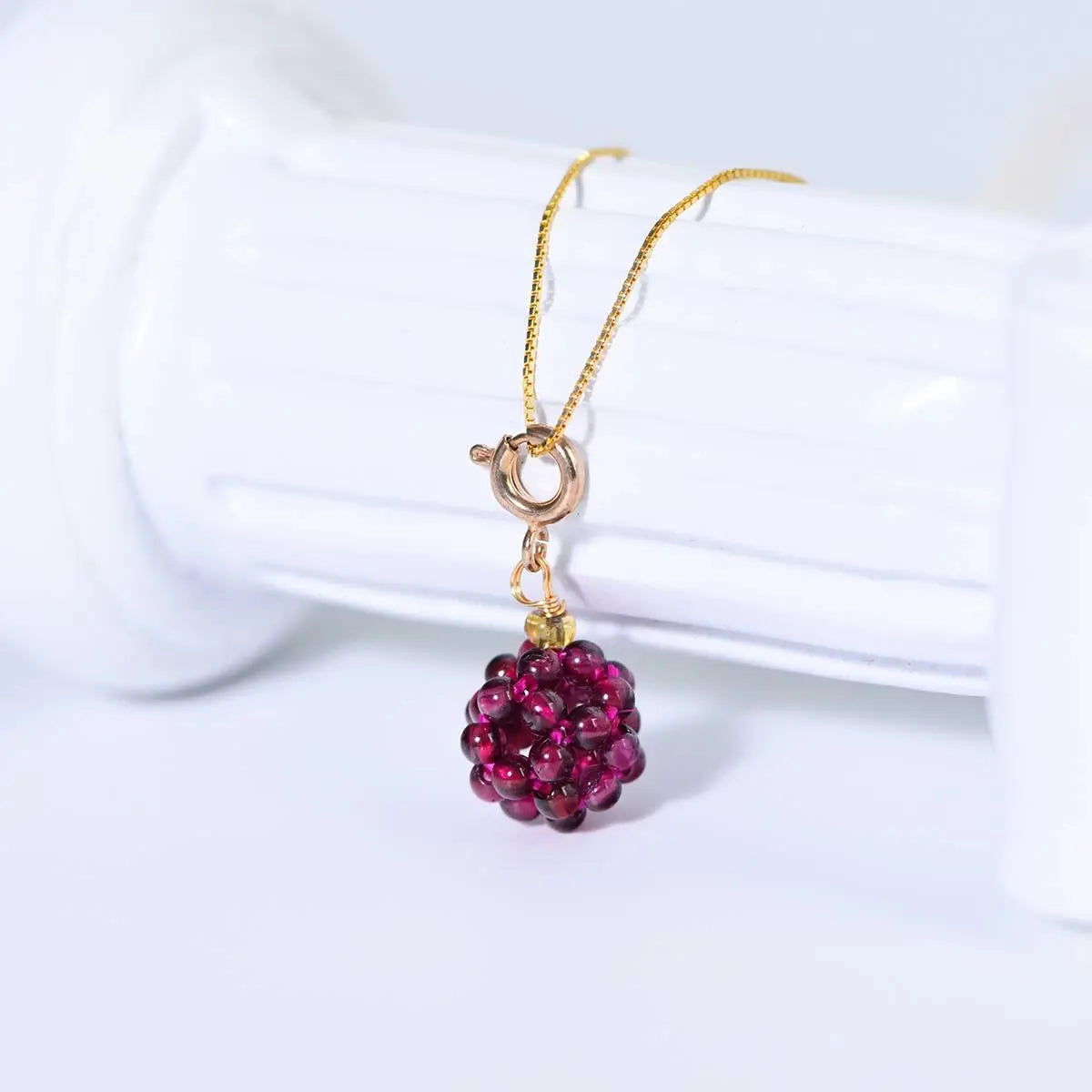 Garnet Bead Delicate Pendant for Elegant Everyday Wear Crystal Country Arts and Crafts