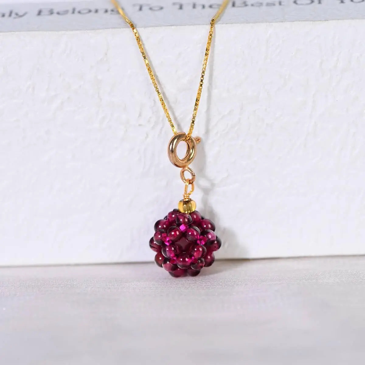 Garnet Bead Delicate Pendant for Elegant Everyday Wear Crystal Country Arts and Crafts