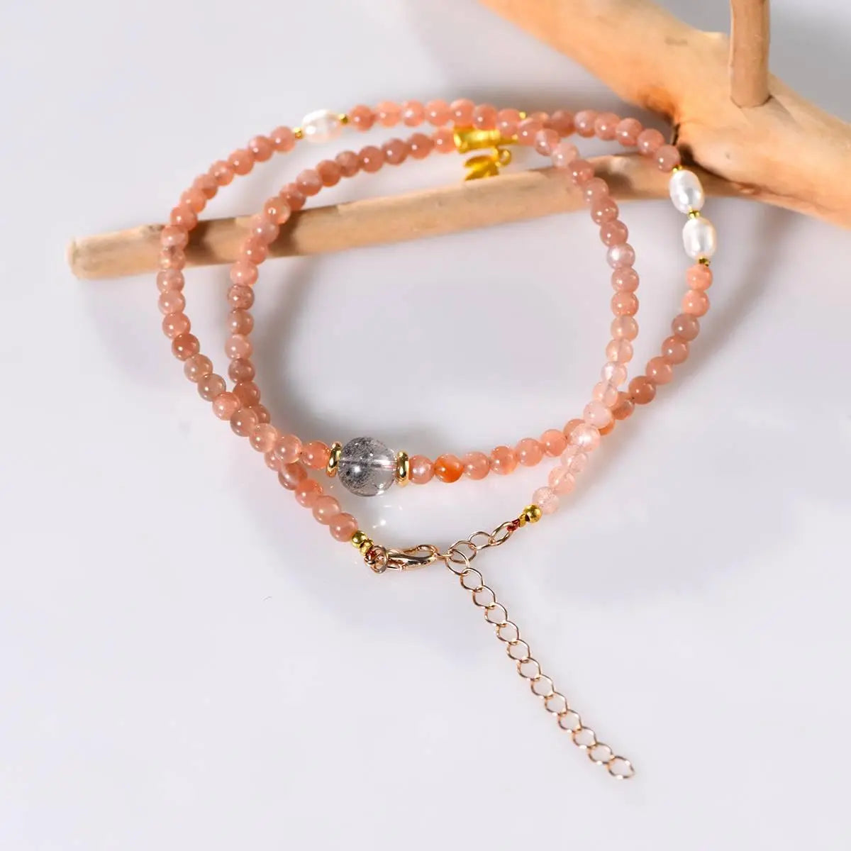 Radiant Sunstone Clavicle Chain Necklace for Elegant Style Crystal Country Arts and Crafts