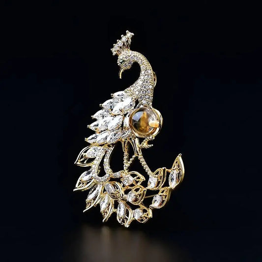 Natural Citrine Brooch - Phoenix for Elegant Style Crystal Country Arts and Crafts