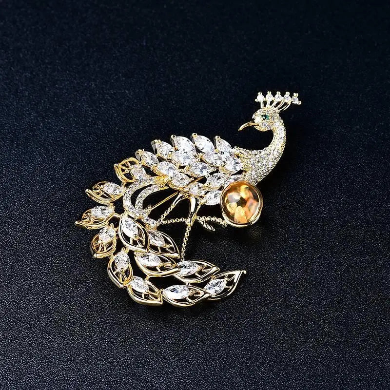Natural Citrine Brooch - Phoenix for Elegant Style Crystal Country Arts and Crafts
