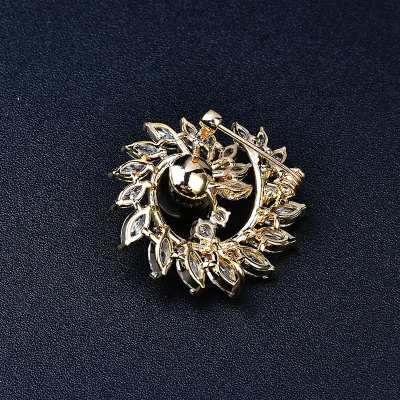 Natural Citrine Brooch - Lucky Circle Model Accessory Crystal Country Arts and Crafts