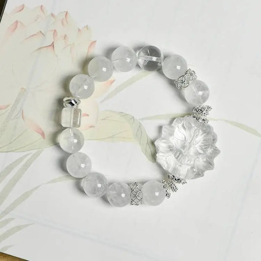 Elegant White Crystal Nine-Tailed Fox Loop Bracelet Crystal Country Arts and Crafts