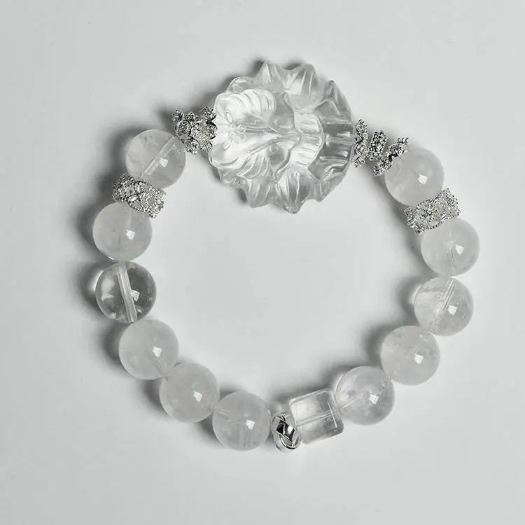 Elegant White Crystal Nine-Tailed Fox Loop Bracelet Crystal Country Arts and Crafts