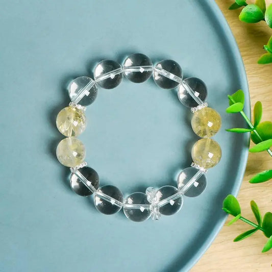 Elegant Fortune Bracelet with White Crystals and Aventurine Crystal Country Arts and Crafts