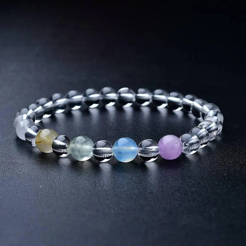 White Crystal Multi-Treasure Bracelet for Elegant Style Crystal Country Arts and Crafts
