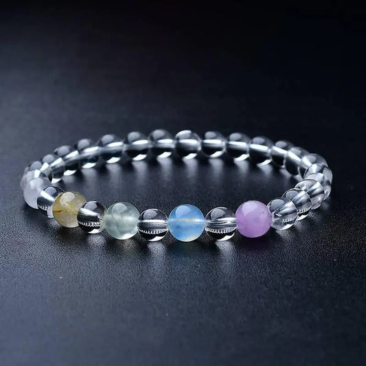 White Crystal Multi-Treasure Bracelet for Elegant Style Crystal Country Arts and Crafts