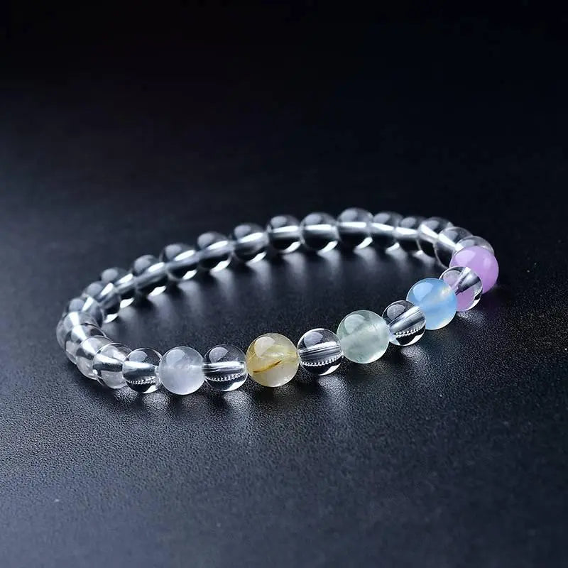 White Crystal Multi-Treasure Bracelet for Elegant Style Crystal Country Arts and Crafts