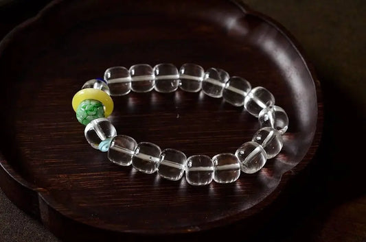 Natural White Crystal Old Bead Bracelet for Elegant Style Crystal Country Arts and Crafts