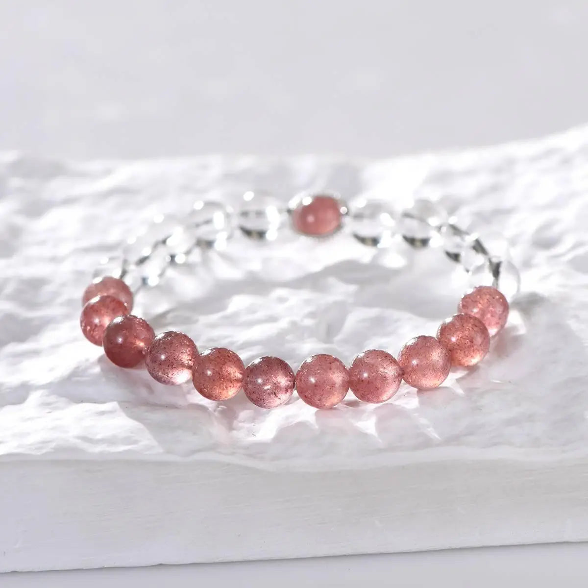 Natural White Crystal Strawberry Crystal Bracelet for Elegance Crystal Country Arts and Crafts