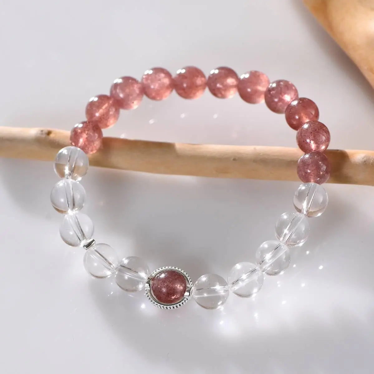 Natural White Crystal Strawberry Crystal Bracelet for Elegance Crystal Country Arts and Crafts