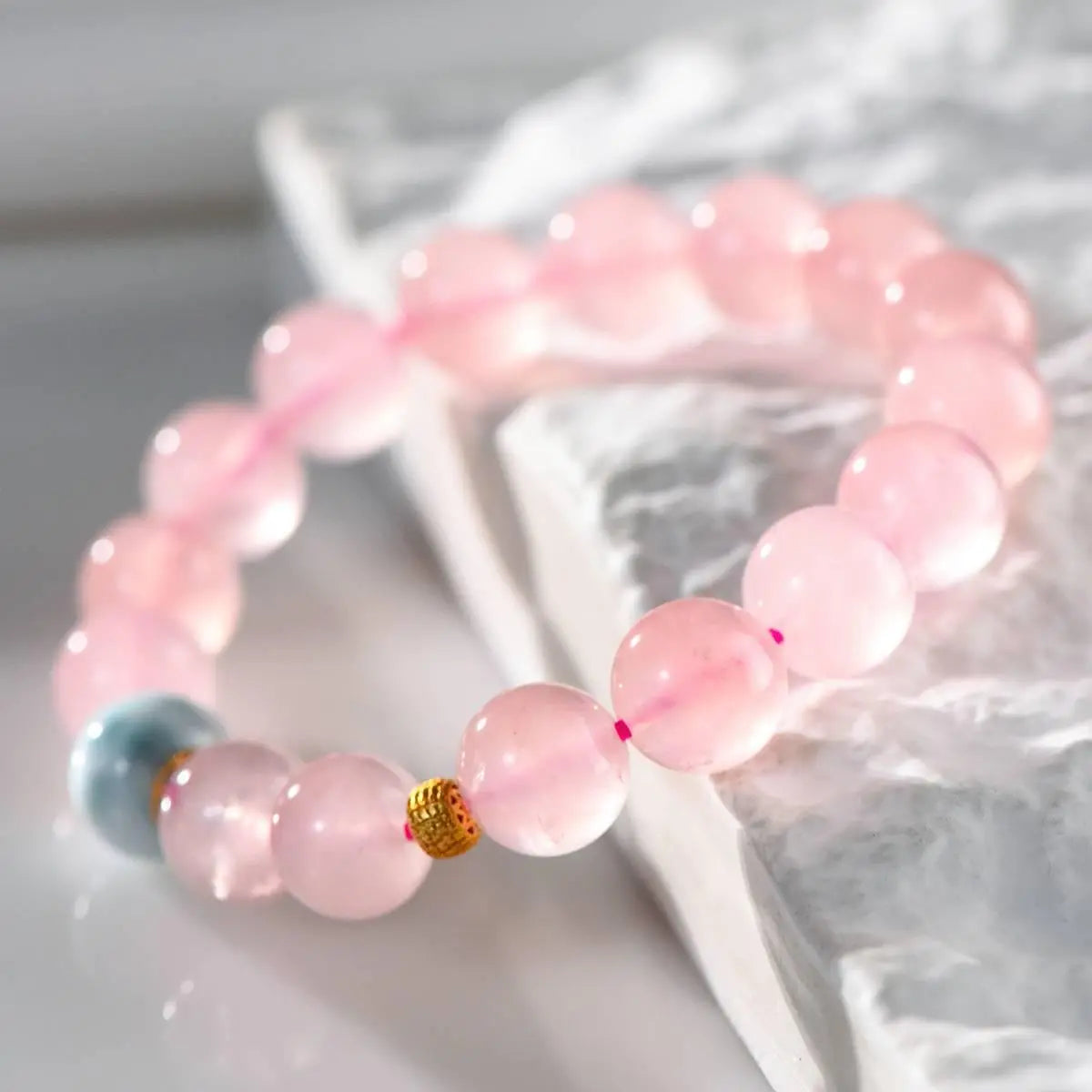 Pink Quartz Sea Striin Bracelet for Elegant Style Crystal Country Arts and Crafts