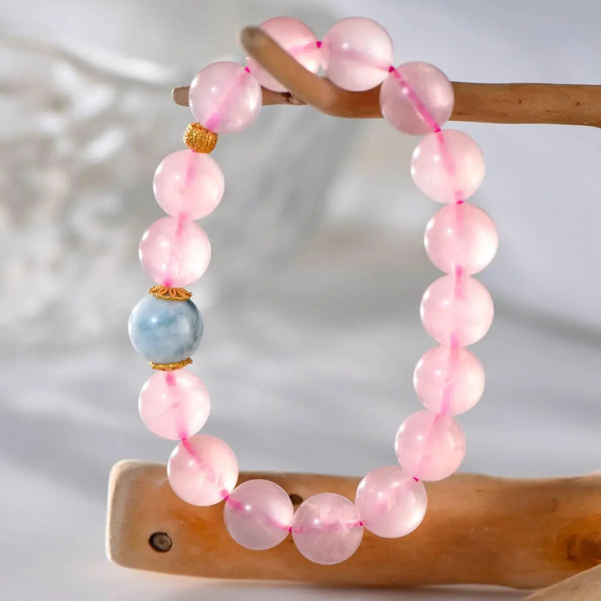 Pink Quartz Sea Striin Bracelet for Elegant Style Crystal Country Arts and Crafts