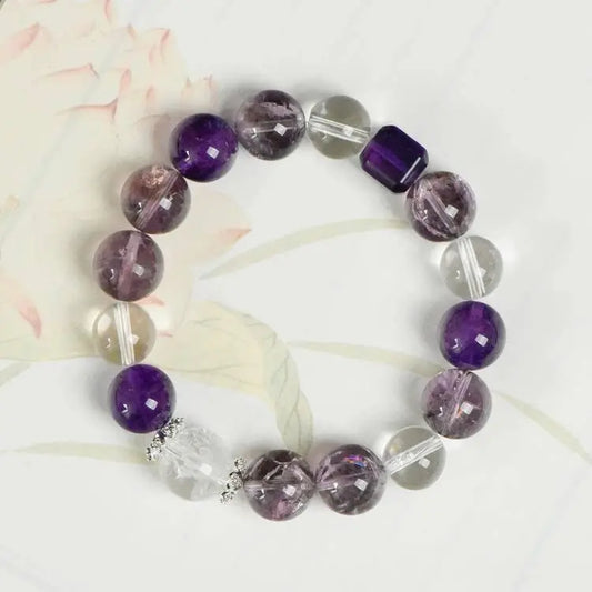 Purple Amethyst Sugar Cube Bracelet for Elegant Accessory Crystal Country Arts and Crafts