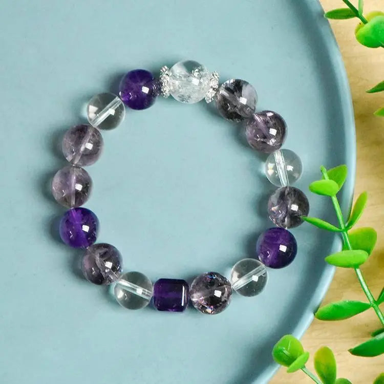 Purple Amethyst Sugar Cube Bracelet for Elegant Accessory Crystal Country Arts and Crafts