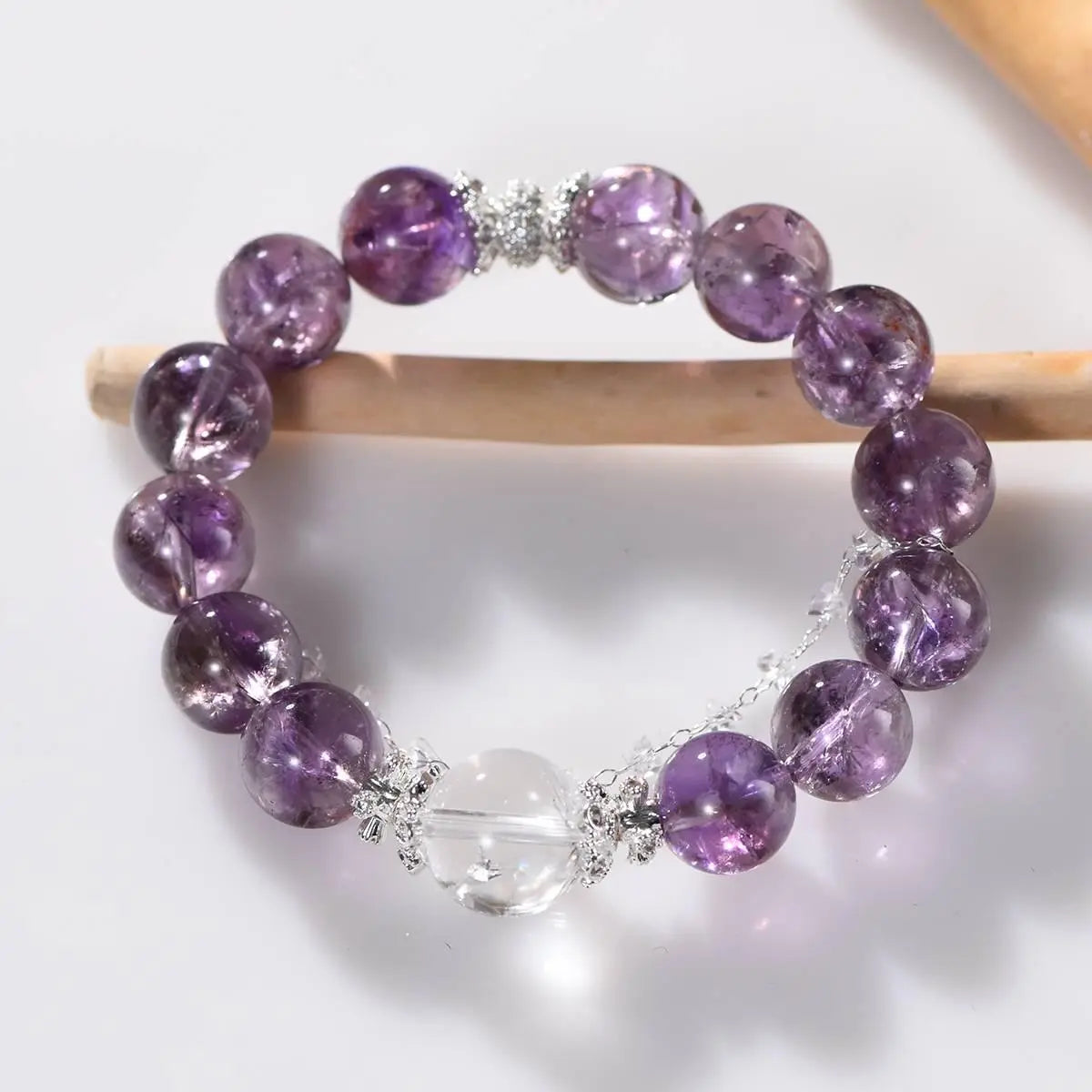 Large-Grained Asai Purple Bracelet for Elegant Style Crystal Country Arts and Crafts