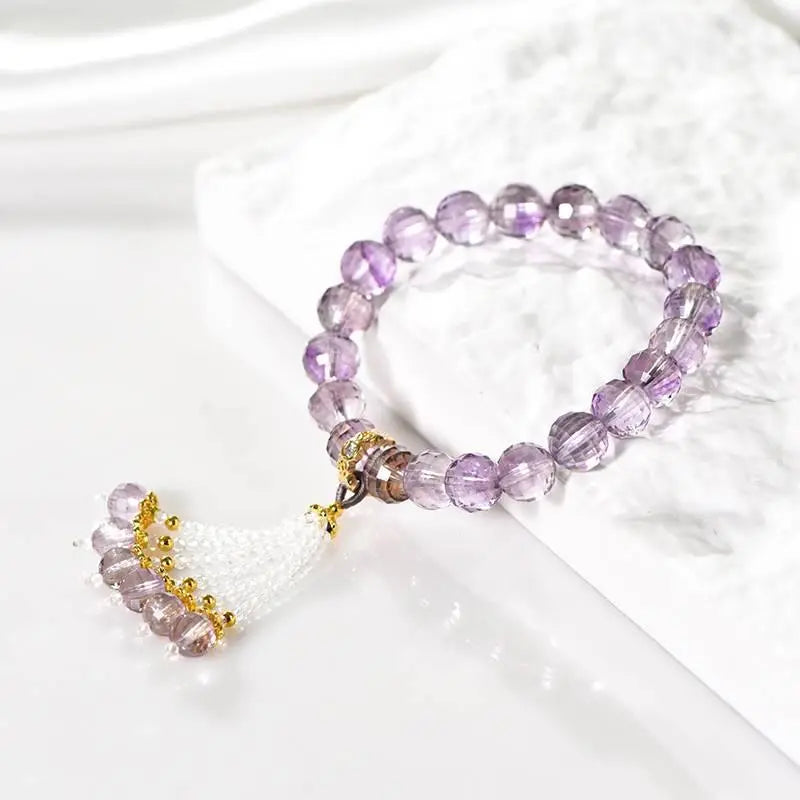 Natural Amethyst Bracelet for Elegant Fashion Accessory Crystal Country Arts and Crafts