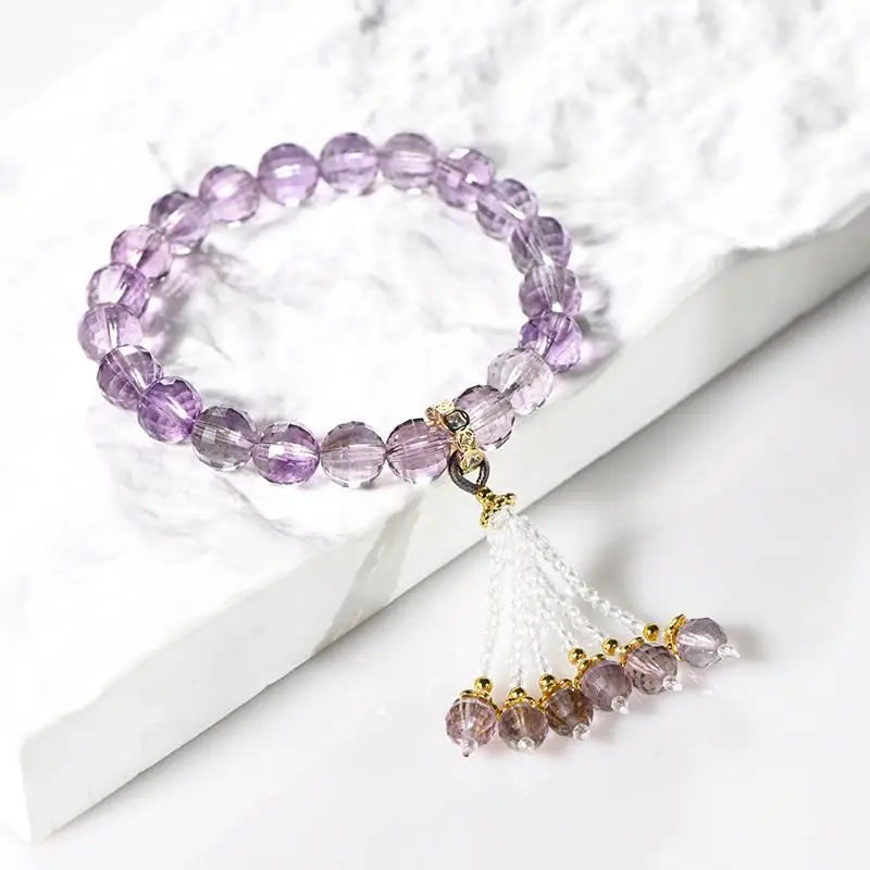 Natural Amethyst Bracelet for Elegant Fashion Accessory Crystal Country Arts and Crafts