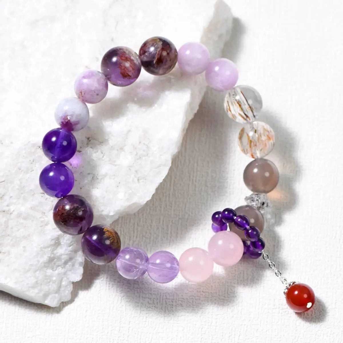 Nine Purple Fire Bracelets for Luck and Prosperity Set Crystal Country Arts and Crafts