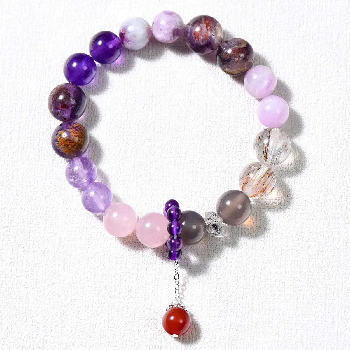 Nine Purple Fire Bracelets for Luck and Prosperity Set Crystal Country Arts and Crafts