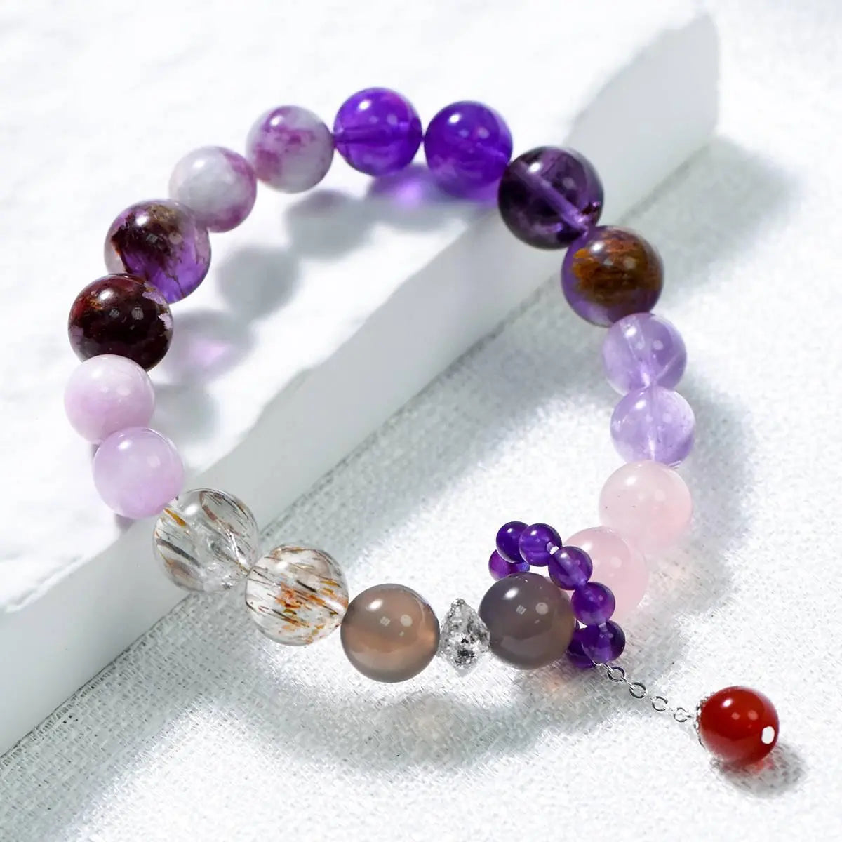 Nine Purple Fire Bracelets for Luck and Prosperity Set Crystal Country Arts and Crafts