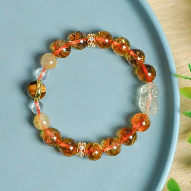Citrine Pixiu Bracelet for Luck and Prosperity Charm Crystal Country Arts and Crafts