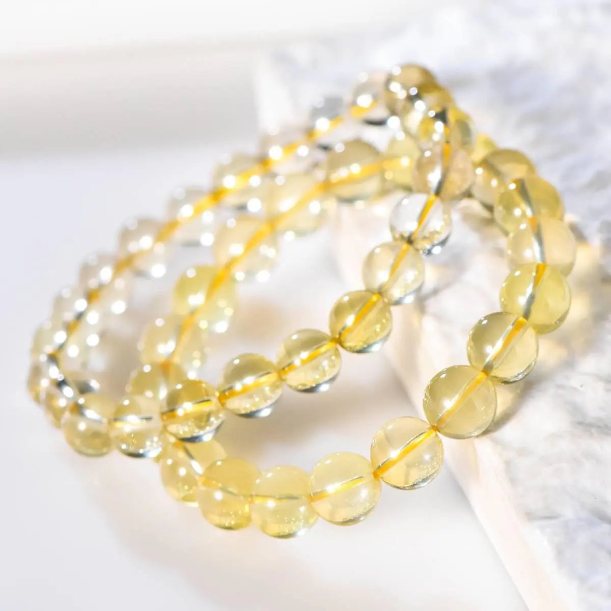 Lemon Citrine Bracelet with 102 Crystal Beads Elegance Crystal Country Arts and Crafts