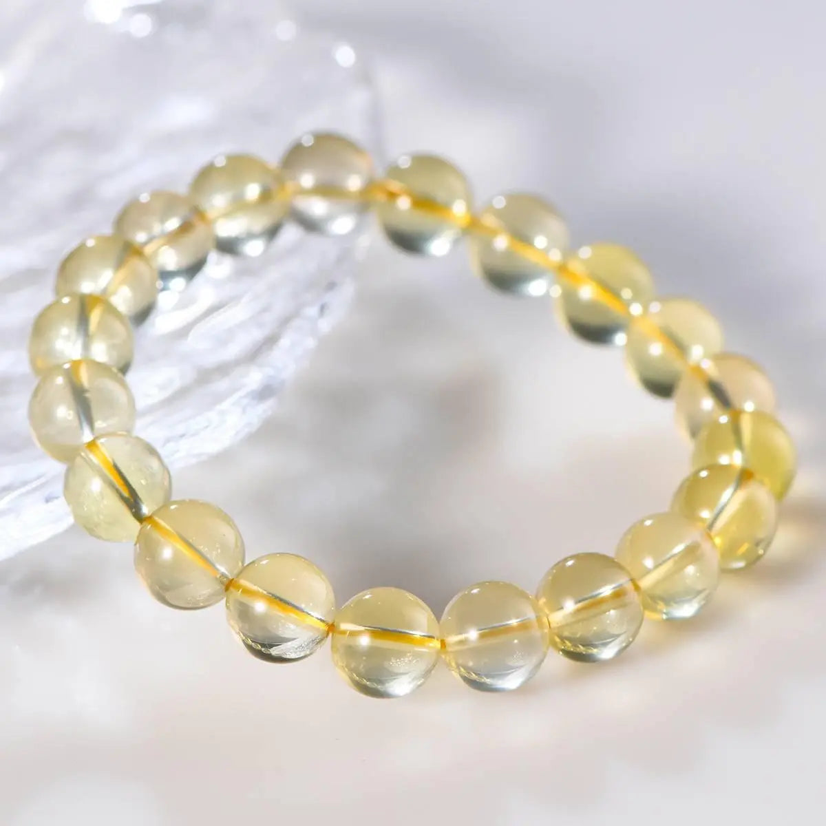 Lemon Citrine Bracelet with 102 Crystal Beads Elegance Crystal Country Arts and Crafts