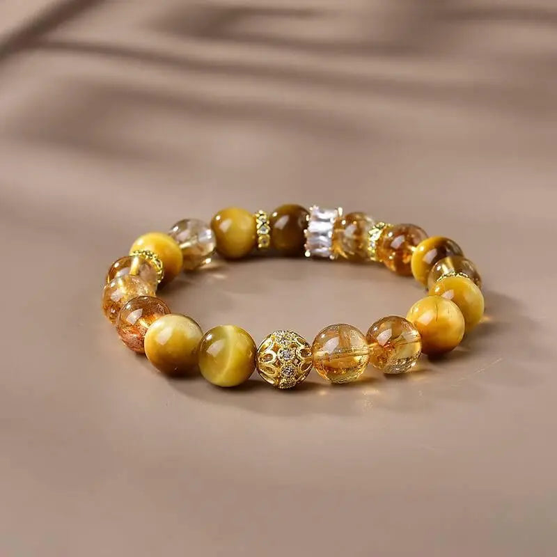 Gold Tiger's Eye Bracelet Handcrafted With Stunning Crystals Crystal Country Arts and Crafts